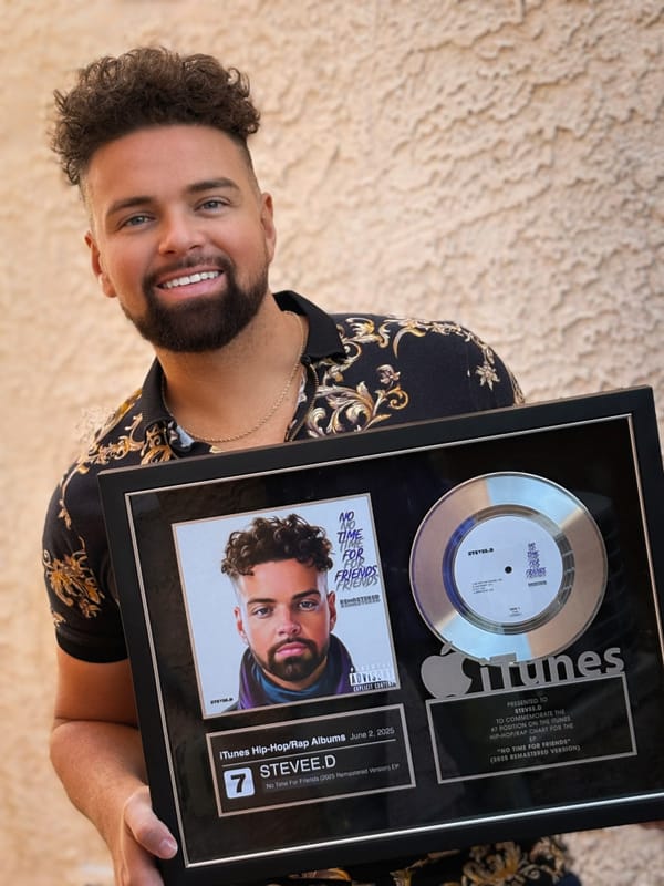 Stevee.D Awarded After Charting at #7 on iTunes Hip-Hop/Rap Albums